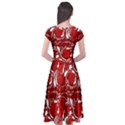 Red ethnic flowers Cap Sleeve Wrap Front Dress View2