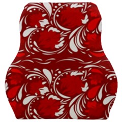 Red Ethnic Flowers Car Seat Velour Cushion  by Eskimos