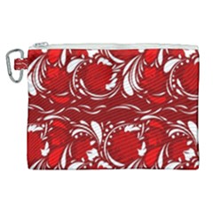 Red Ethnic Flowers Canvas Cosmetic Bag (xl) by Eskimos