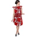 Red ethnic flowers Tie Up Tunic Dress View2