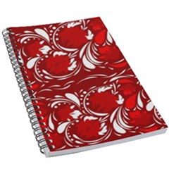 Red Ethnic Flowers 5 5  X 8 5  Notebook by Eskimos