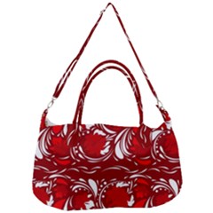 Red Ethnic Flowers Removal Strap Handbag by Eskimos