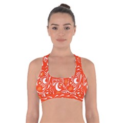 White Leaves Cross Back Sports Bra by Eskimos