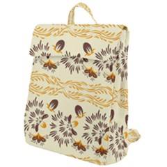 Decorative Flowers Flap Top Backpack by Eskimos