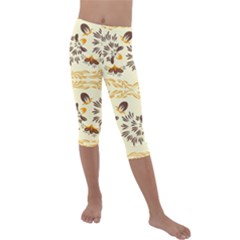 Decorative Flowers Kids  Lightweight Velour Capri Leggings  by Eskimos