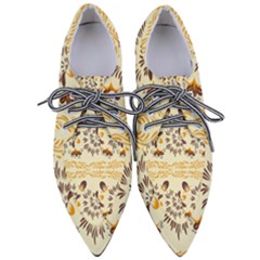 Decorative Flowers Pointed Oxford Shoes by Eskimos