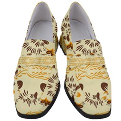 Decorative Flowers Women s Chunky Heel Loafers by Eskimos