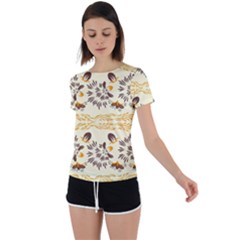 Decorative Flowers Back Circle Cutout Sports Tee by Eskimos