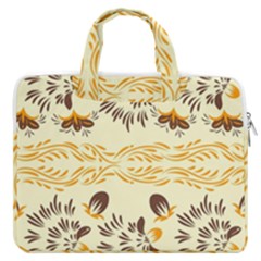 Decorative Flowers Macbook Pro Double Pocket Laptop Bag by Eskimos