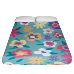 Floral Pattern Fitted Sheet (king Size) by ExtraGoodSauce