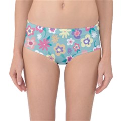 Floral Pattern Mid-waist Bikini Bottoms by ExtraGoodSauce