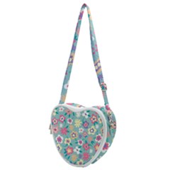 Floral Pattern Heart Shoulder Bag