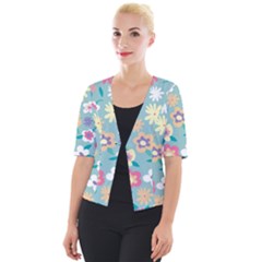 Floral Pattern Cropped Button Cardigan by ExtraGoodSauce