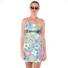 Floral Pattern One Soulder Bodycon Dress by ExtraGoodSauce