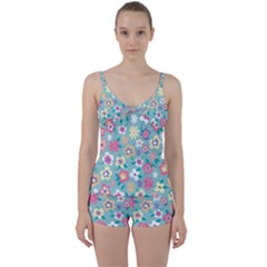 Floral Pattern Tie Front Two Piece Tankini by ExtraGoodSauce