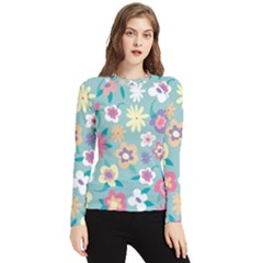 Floral Pattern Women s Long Sleeve Rash Guard