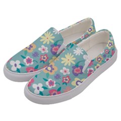 Floral Pattern Men s Canvas Slip Ons by ExtraGoodSauce