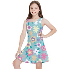 Floral Pattern Kids  Lightweight Sleeveless Dress