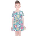 Floral Pattern Kids  Simple Cotton Dress View1