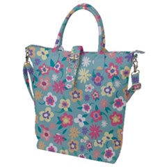 Floral Pattern Buckle Top Tote Bag by ExtraGoodSauce