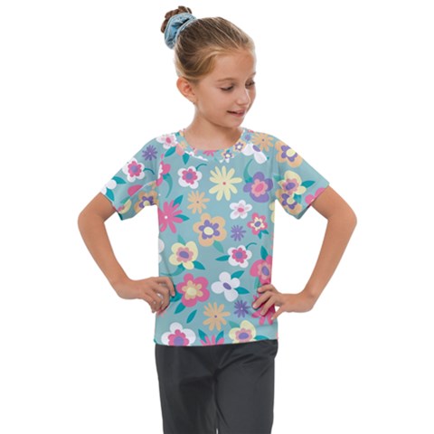 Floral Pattern Kids  Mesh Piece Tee by ExtraAwesomeSauce