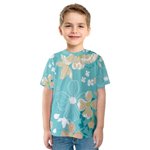 Floral Pattern Kids  Sport Mesh Tee by ExtraGoodSauce