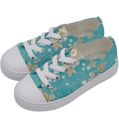 Floral Pattern Kids  Low Top Canvas Sneakers by ExtraGoodSauce