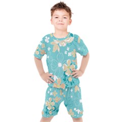 Floral Pattern Kids  Tee And Shorts Set by ExtraGoodSauce