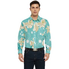 Floral Pattern Men s Long Sleeve Pocket Shirt 