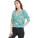 Floral Pattern Quarter Sleeve Blouse View1