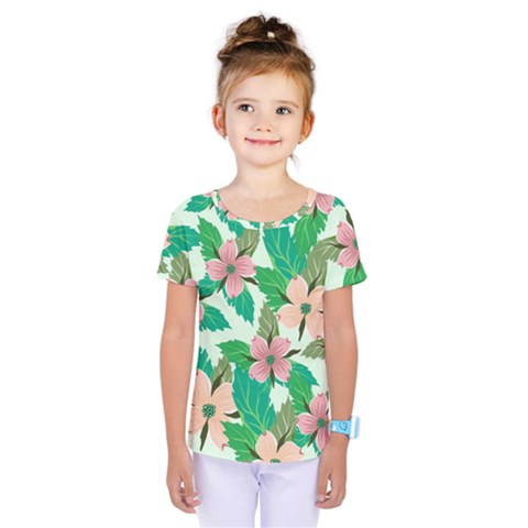 Floral Pattern Kids  One Piece Tee by ExtraGoodSauce