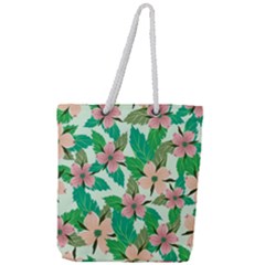 Floral Pattern Full Print Rope Handle Tote (large) by ExtraGoodSauce