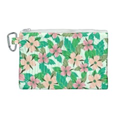 Floral Pattern Canvas Cosmetic Bag (large) by ExtraAwesomeSauce