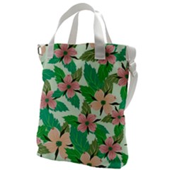 Floral Pattern Canvas Messenger Bag