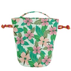 Floral Pattern Drawstring Bucket Bag by ExtraGoodSauce