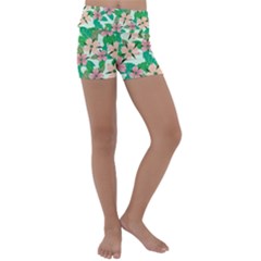 Floral Pattern Kids  Lightweight Velour Yoga Shorts by ExtraGoodSauce