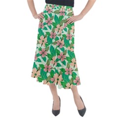 Floral Pattern Midi Mermaid Skirt by ExtraGoodSauce