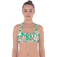 Floral Pattern Cross Back Hipster Bikini Top  by ExtraGoodSauce