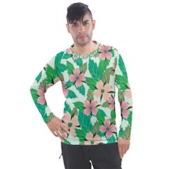 Floral Pattern Men s Pique Long Sleeve Tee