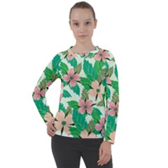 Floral Pattern Women s Long Sleeve Raglan Tee