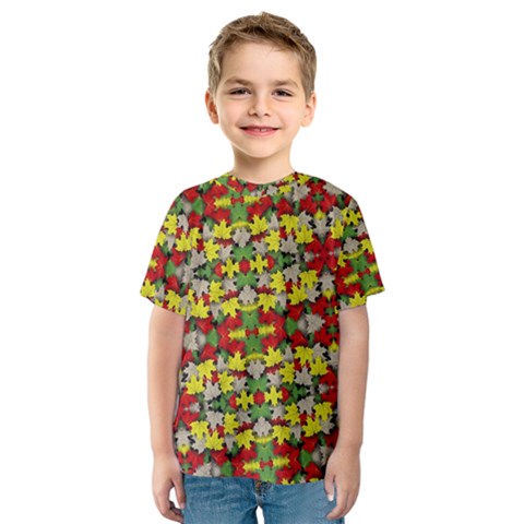 Leaves Pattern Kids  Sport Mesh Tee by ExtraGoodSauce