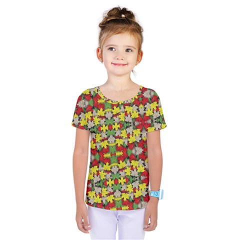 Leaves Pattern Kids  One Piece Tee by ExtraGoodSauce