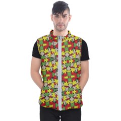 Leaves Pattern Men s Puffer Vest by ExtraAwesomeSauce