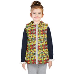 Leaves Pattern Kids  Hooded Puffer Vest by ExtraGoodSauce