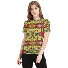 Leaves Pattern Women s Short Sleeve Rash Guard