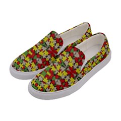 Leaves Pattern Women s Canvas Slip Ons by ExtraGoodSauce