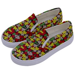 Leaves Pattern Kids  Canvas Slip Ons by ExtraGoodSauce