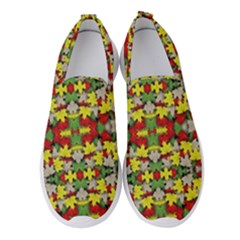 Leaves Pattern Women s Slip On Sneakers by ExtraGoodSauce