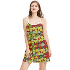 Leaves Pattern Summer Frill Dress by ExtraAwesomeSauce