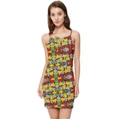 Leaves Pattern Summer Tie Front Dress